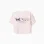Striped cotton T-shirt with Besties print for girls, white/pink