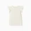 T-shirt with ruffled sleeves and round collar for girls, light beige