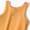 Ribbed tank top with embroidered flower for girls, orange