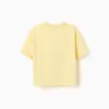 Cotton T-shirt with Kuromi and friends print for girls, yellow