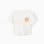 Cotton T-shirt with crochet pocket for girls, white