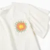 Cotton T-shirt with crochet pocket for girls, white