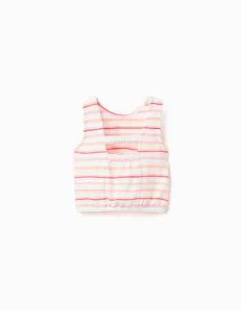 Sleeveless cotton top with stripes for girls, multicolour