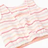 Sleeveless cotton top with stripes for girls, multicolour