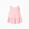 Sleeveless cotton top with Stitch print for girls, light pink