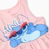 Sleeveless cotton top with Stitch print for girls, light pink