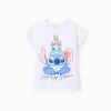 Cotton T-shirt with Stitch and Scrump print for girls, white
