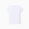 Cotton T-shirt with Stitch and Scrump print for girls, white