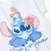 Cotton T-shirt with Stitch and Scrump print for girls, white