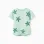 Cotton T-shirt with starfish print for girls, light green