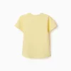 Cotton T-shirt with Alma de Mar print for girls, yellow