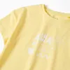 Cotton T-shirt with Alma de Mar print for girls, yellow