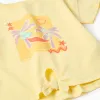 Cotton T-shirt with palm trees print and sequins for girls, yellow