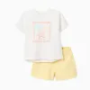 SET SS TSHIRT SHORTS, LIGHT YELLOW