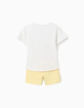 SET SS TSHIRT SHORTS, LIGHT YELLOW