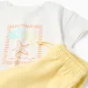 SET SS TSHIRT SHORTS, LIGHT YELLOW