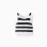 Sleeveless cotton knitted top with stripes for girls, white/dark blue