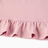 Cotton T-shirt with floral heart print for girls, pink