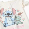 Cotton T-shirt with Stitch & Scrump print for girls, light beige