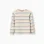 Long sleeve ribbed T-shirt with stripes for girls, multicolour