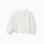 Long sleeve T-shirt with balloon sleeves and print for girls, white