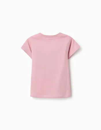 Cotton T-shirt with Minnie print for girls, pink