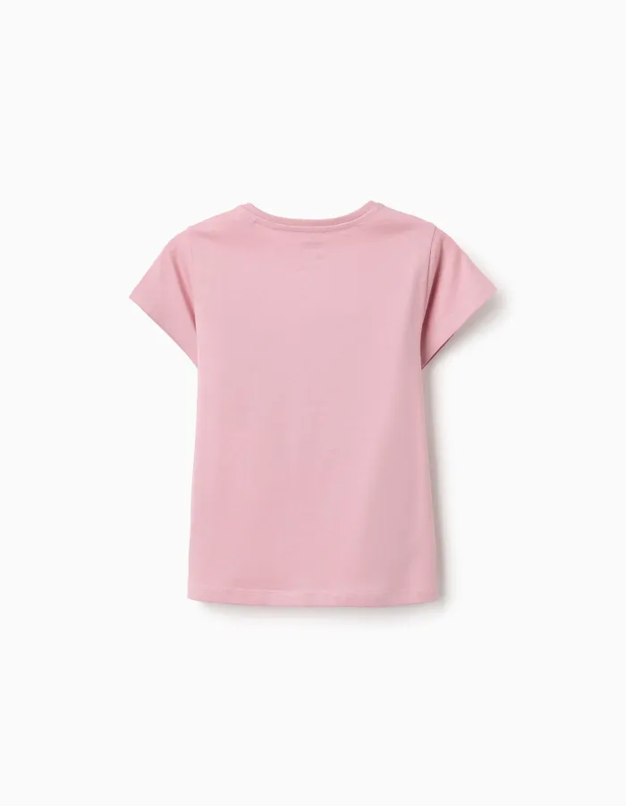 Cotton T-shirt with Minnie print for girls, pink