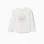 Long sleeve cotton T-shirt with Art and Nature print for girls, white
