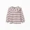 Long sleeve T-shirt with stripes for girls, white/pink/brown/blue