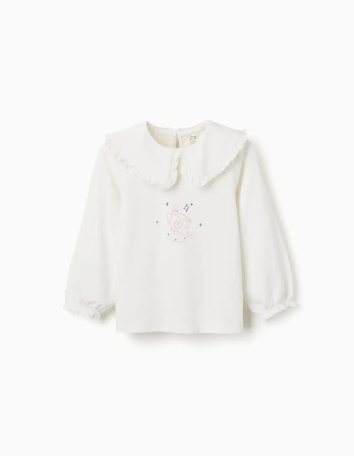 Long sleeve t-shirt jersey, white