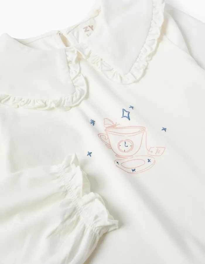 Long sleeve t-shirt jersey, white