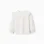 Cotton T-shirt with broderie anglaise maxi collar for girls, white