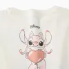 Long sleeve cotton T-shirt with Stitch is Cute print for girls, white