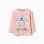 Long sleeve cotton T-shirt with Stitch Vibes print for girls, light pink