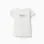 Cotton T-shirt with print and ruffled hem for girls, white