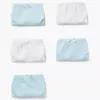Pack of 5 Briefs for Girls 'Solid' White/blue
