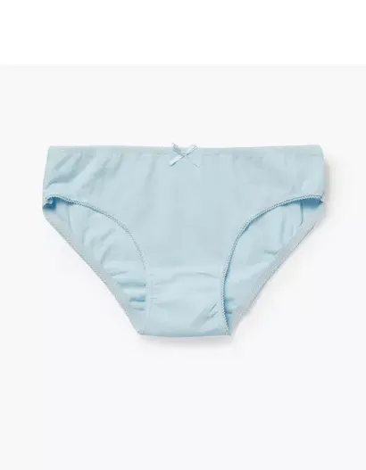 Pack of 5 Briefs for Girls 'Solid' White/blue