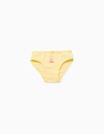 Pack of 5 Briefs for Girls 'Tweety', Pink/White/Yellow