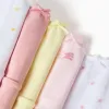 Pack of 5 cotton briefs with star motif for girls, pink/white/yellow