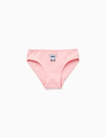 Pack of 5 cotton briefs with Stitch prints for girls, multicolour