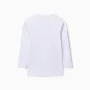 Pack of 3 long sleeve brushed cotton undershirts for girls, white