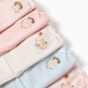 Pack of 5 cotton briefs with Jessie prints for girls, white/pink/blue