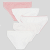 Pack of 5 Briefs for Girls 'Solid' Pink/White