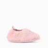 Plush slippers with Stitch embroidery for girls, light pink