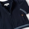 Brushed jogging set with stripes for newborn boys, navy blue
