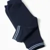 Brushed jogging set with stripes for newborn boys, navy blue