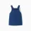 Denim pinafore dress with ruffles for newborn girls, blue