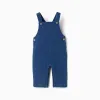 Denim dungarees with adjustable straps for newborns, blue