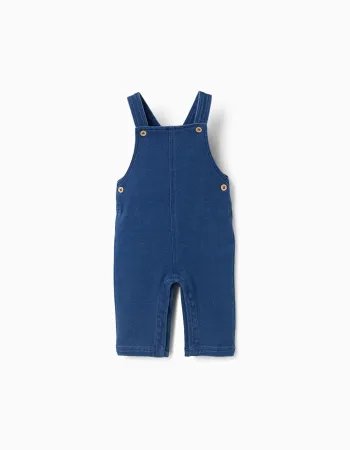 Denim dungarees with adjustable straps for newborns, blue