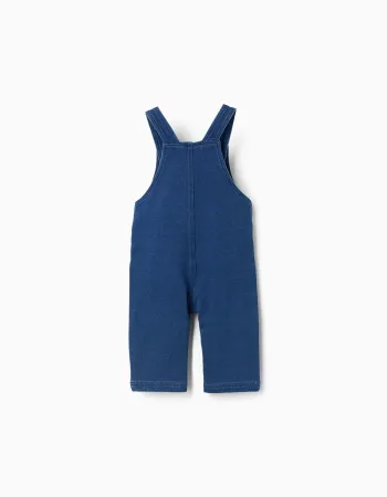 Denim dungarees with adjustable straps for newborns, blue